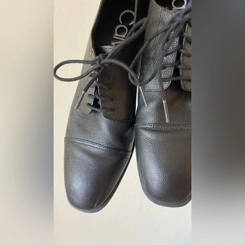 Calvin Klein Conner Small Tumbled Oxford Black Shoe CapToe Size 11.5